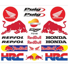 (FG148)Motorrad Red Bull Logo Fahrzeugaufkleber Helmaufkleber für Honda Ktm