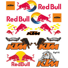 (FG119) Motorrad Red Bull Logo Fahrzeugaufkleber Helmaufkleber für Honda Ktm