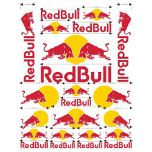 (FG101) Adesivi per casco con logo Red Bull per moto Honda KTM