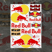 (PH065) Autocollants en vinyle Red Bull pour véhicule, logo, badge de moto, casque, kit de réservoir