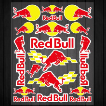 (FG083)Vinly Red Bull Vehicle Decals Logo Tarrat Moottoripyörämerkki Kypärä Tank Kit
