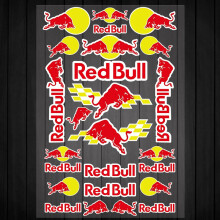 (PH063)Vinly Red Bull Fahrzeugaufkleber, Logo-Aufkleber, Motorrad-Abzeichen, Helm-Tank-Set