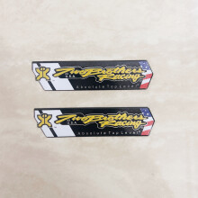 (C)2 adesivi per motociclette Two Brothers Racing, in lega di alluminio, resistenti al calore, per tubi