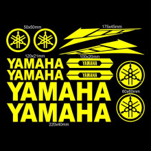 (Fluorescerend geel)Vinyl Yamaha voertuigstickers motorfiets logo tankstickers Yzf R1 R3 R6 Fz1 Fz6