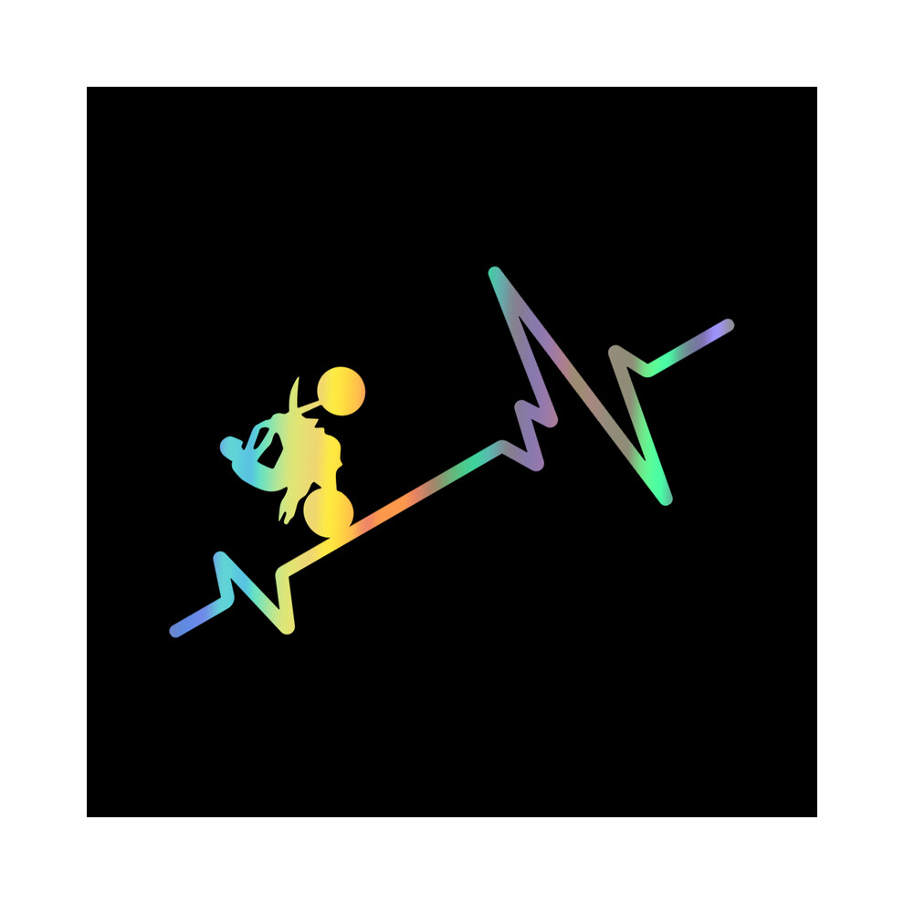 (Laser coloré) Autocollants de véhicule de moto Battement de cœur Autocollants créatifs en vinyle de