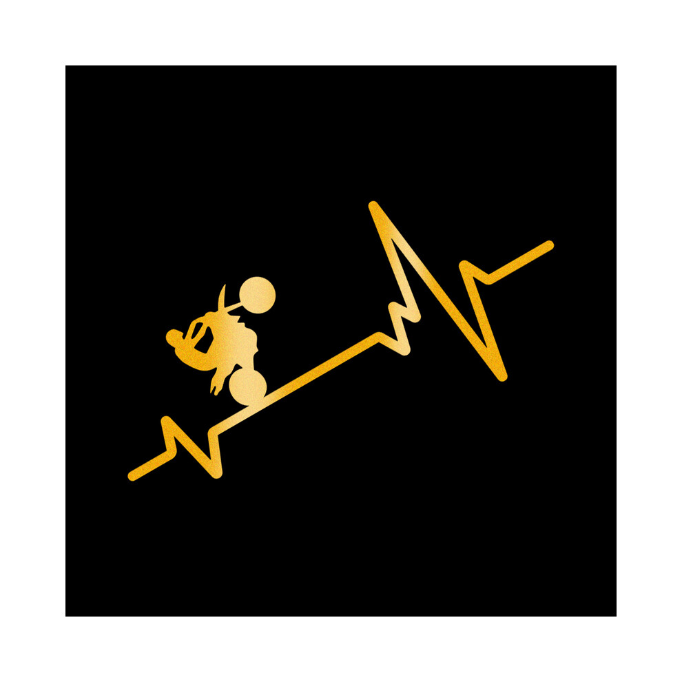 Autocollants de véhicule de moto (jaunes) Autocollants créatifs en vinyle de carrosserie de moto Heartbeat