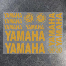 (Mat goud)Vinyl Yamaha voertuigstickers Logo motorfiets tank waterdichte stickerset