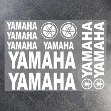 (Weiß)Vinyl Yamaha Fahrzeug Aufkleber Logo Motorrad Tank Wasserfest Aufkleber Kit