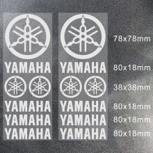 (Srebrny) Zestaw naklejek winylowych Yamaha z logo na motocykl