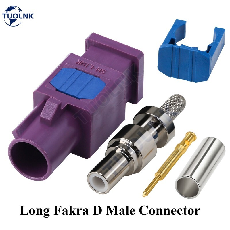 5 Connettori Fakra B Maschio Bianco &ndash; Crimpanti Per RG316, RG174, LMR100 &ndash; Auto Radio Stereo