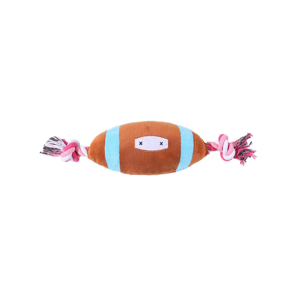 (Blue)Peluche animaux chiens jouets design sonore corde en coton pour mâcher mordre