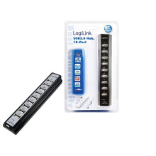 Hub met 10 USB 2.0 poorten met netvoeding