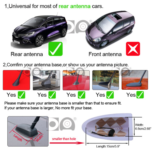 (Chrome) Universal Super Shark Fin Κεραία Ειδικές Κεραίες ραδιοφώνου αυτοκινήτου 2
