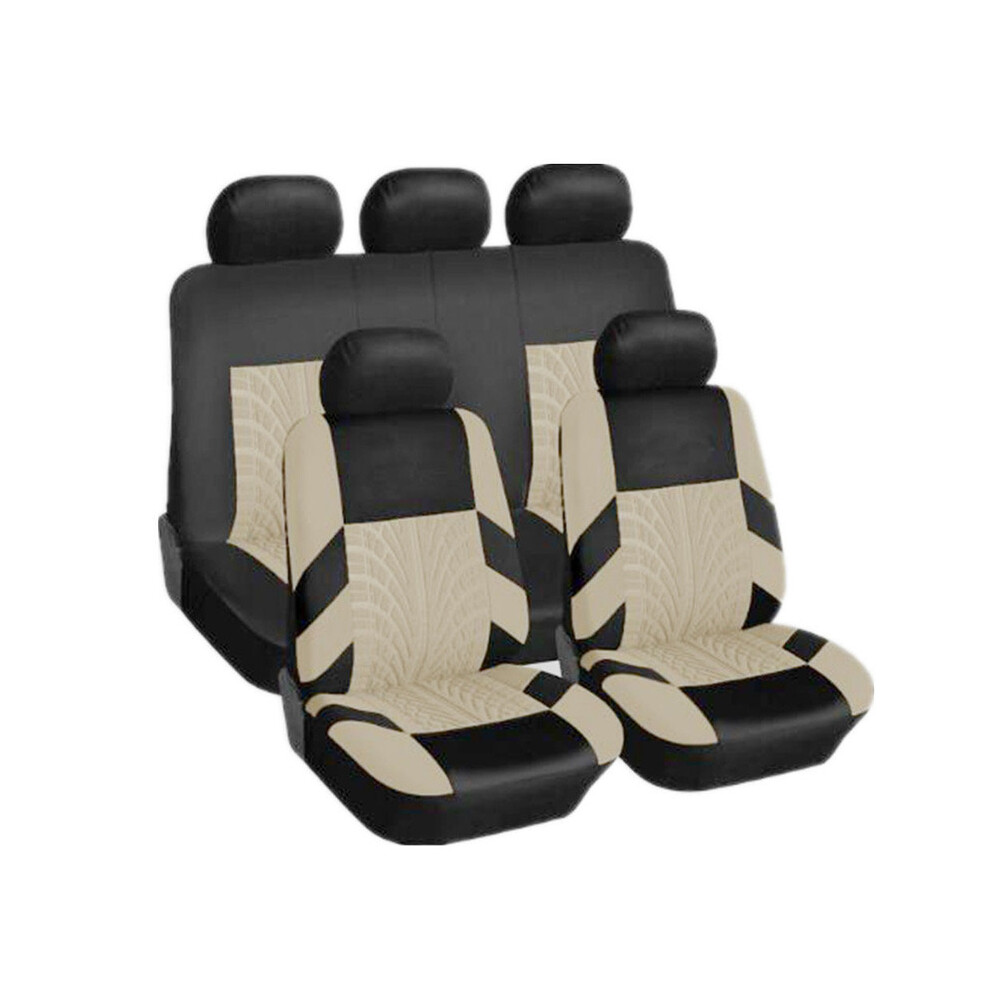 (1 ensemble beige) Housses de siège auto compatibles avec la plupart des voitures, camions, SUV, fourgonnettes,
