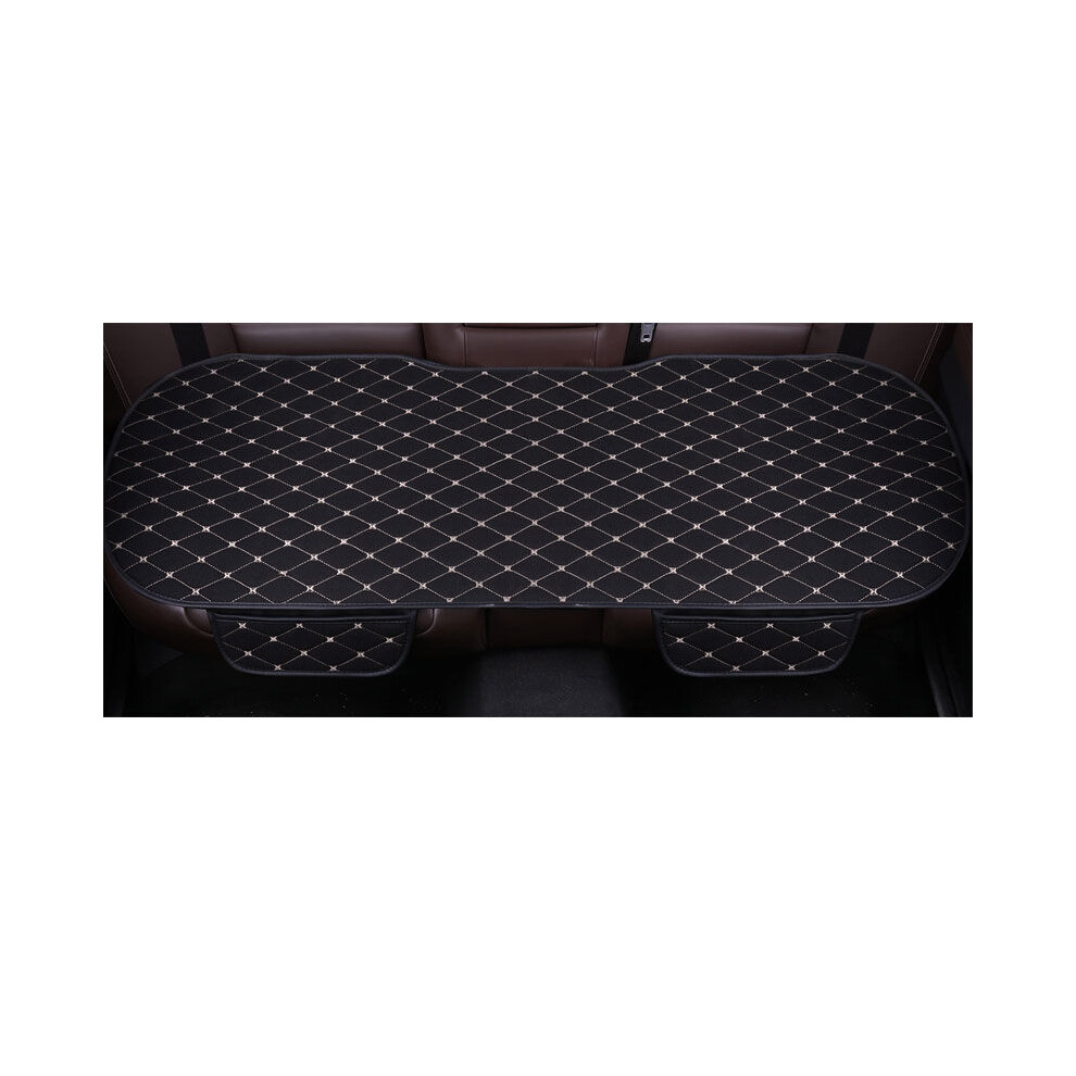 (Arrière Noir Beige 1pc) Housses de siège de voiture Avant Arrière Coussin en lin Antidérapant Accessoires