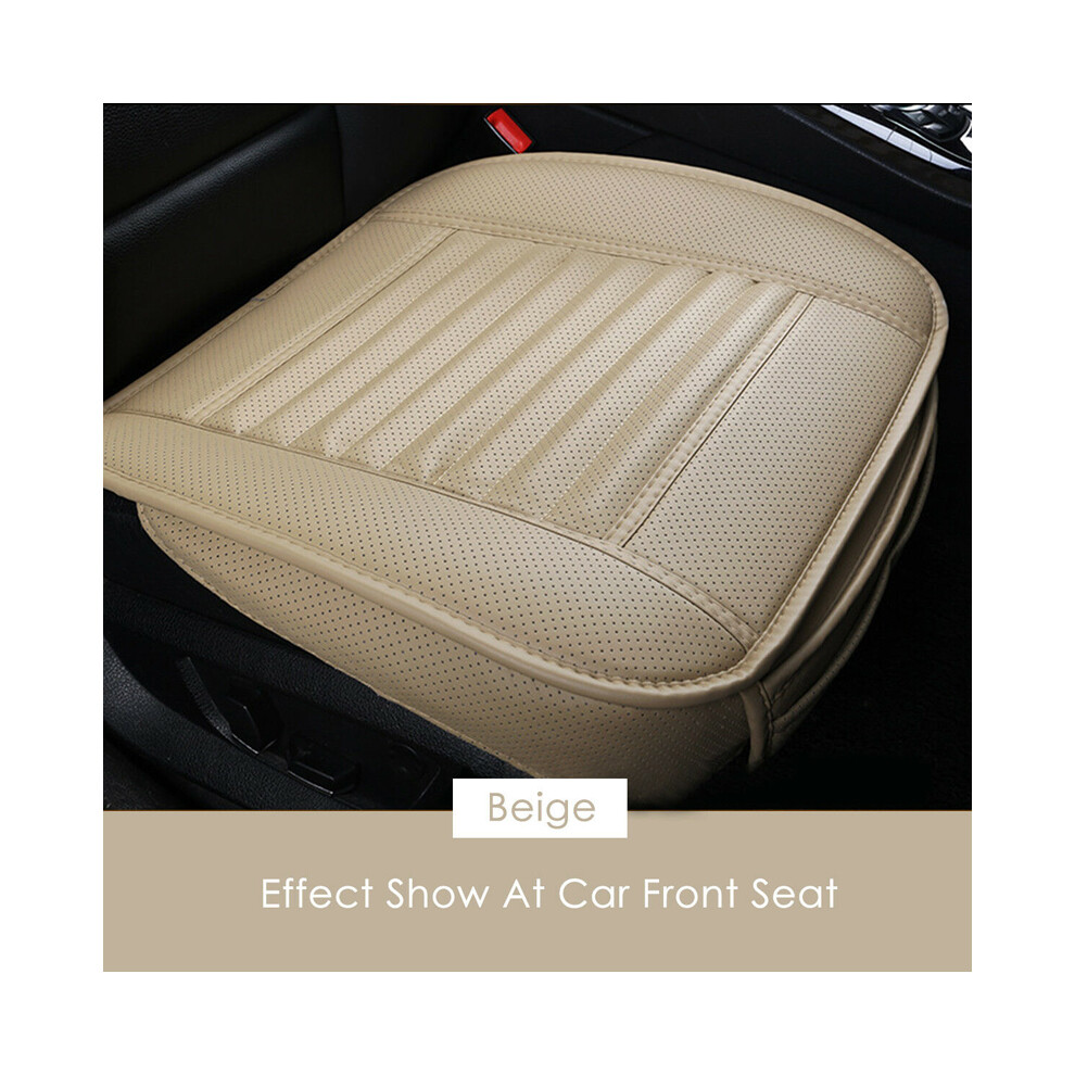 (04-Beige) Housse de siège de voiture universelle en cuir PU respirant, coussin pour siège avant de