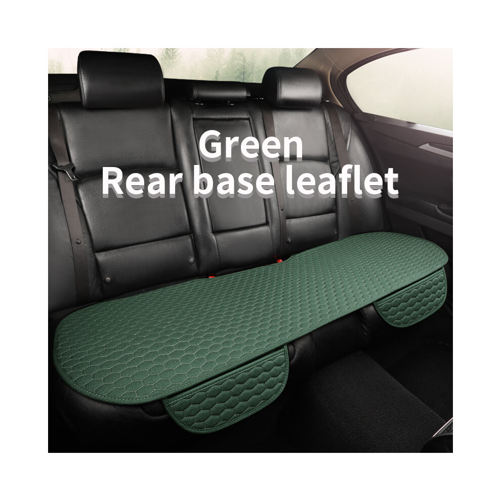 (1 arrière vert) Housse de siège de voiture en lin quatre saisons avant arrière en tissu de lin coussin