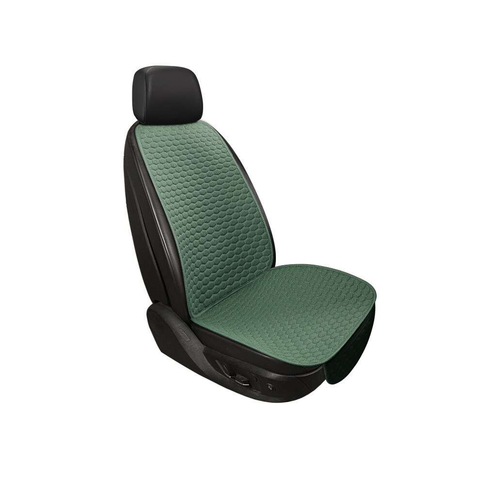 (1 siège vert) Housse de siège auto en lin avec dossier et poche Accessoires intérieurs de voiture Coussin
