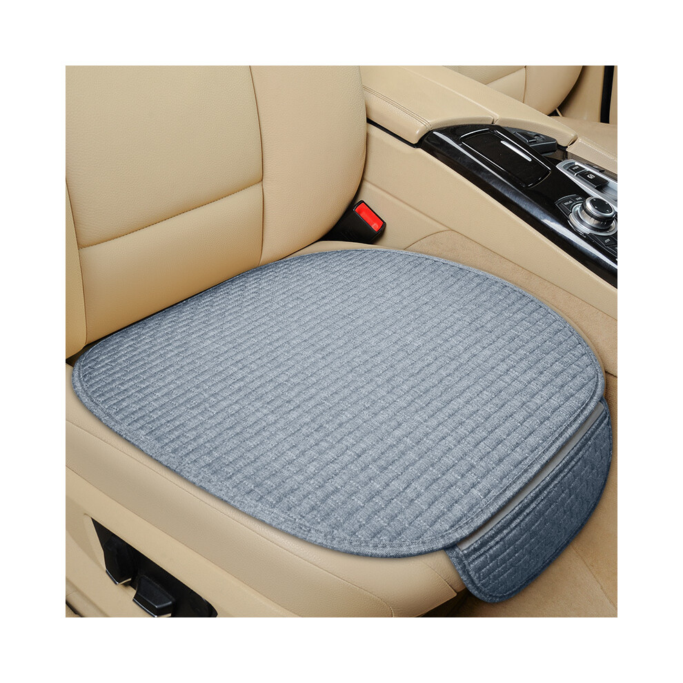 (1 coussin gris) Housse de siège de voiture en lin Coussin en tissu de lin avant arrière Tapis de protection