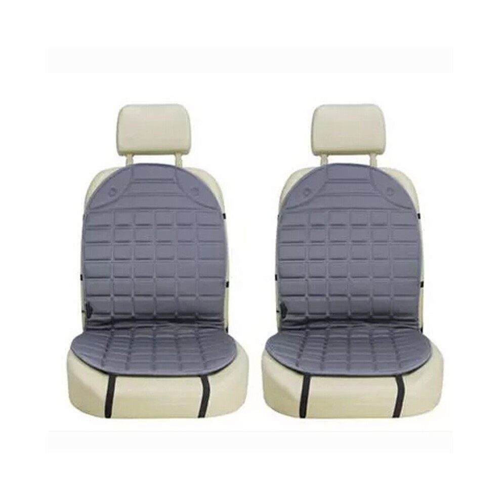 (gris 1 paire) Coussin de siège chauffant pour conducteur de voiture 12 V Housses de siège chauffantes