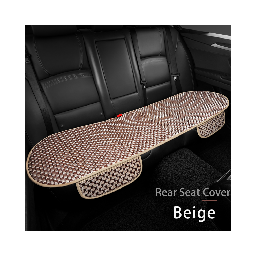 (Arrière beige) karcle Ice Silk Housses de siège de voiture Coussin de siège d'été frais Coussins de