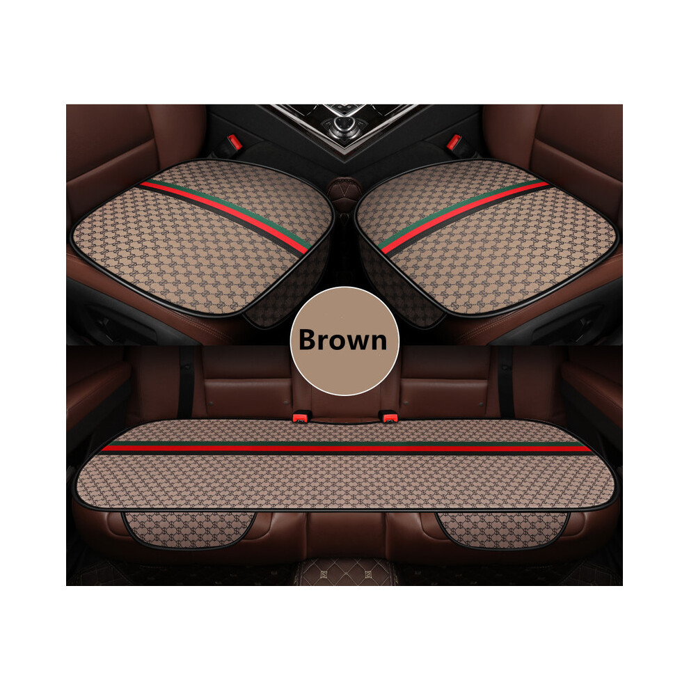 (3 coussins de siège marron) Ensemble de housses de siège de voiture de luxe 2022 Oreiller de cou de