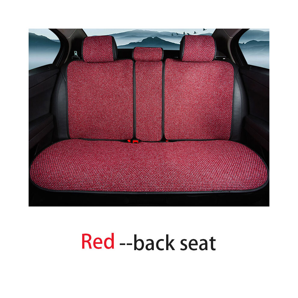 Housse de siège de voiture en lin (1 pièce arrière rouge) Coussin de siège en lin respirant pour voiture