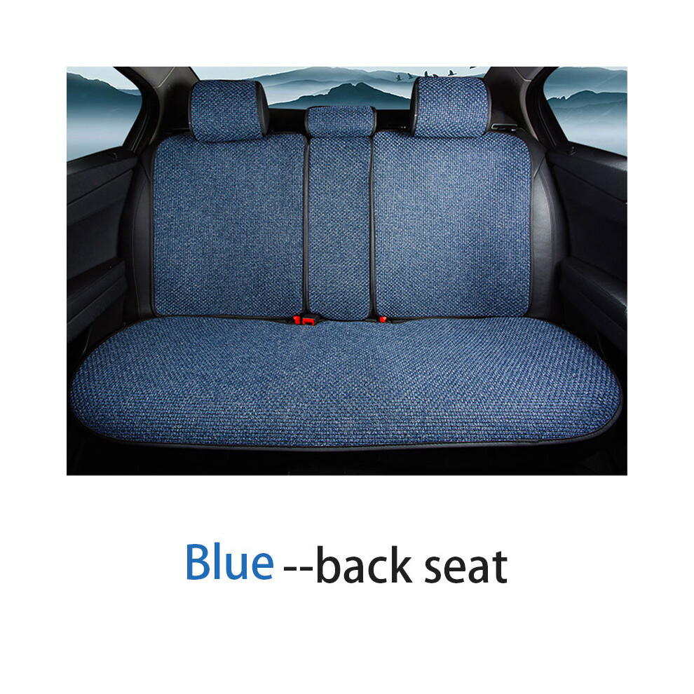 Housse de siège de voiture en lin (1 pièce arrière bleue) Coussin de siège en lin respirant pour voiture