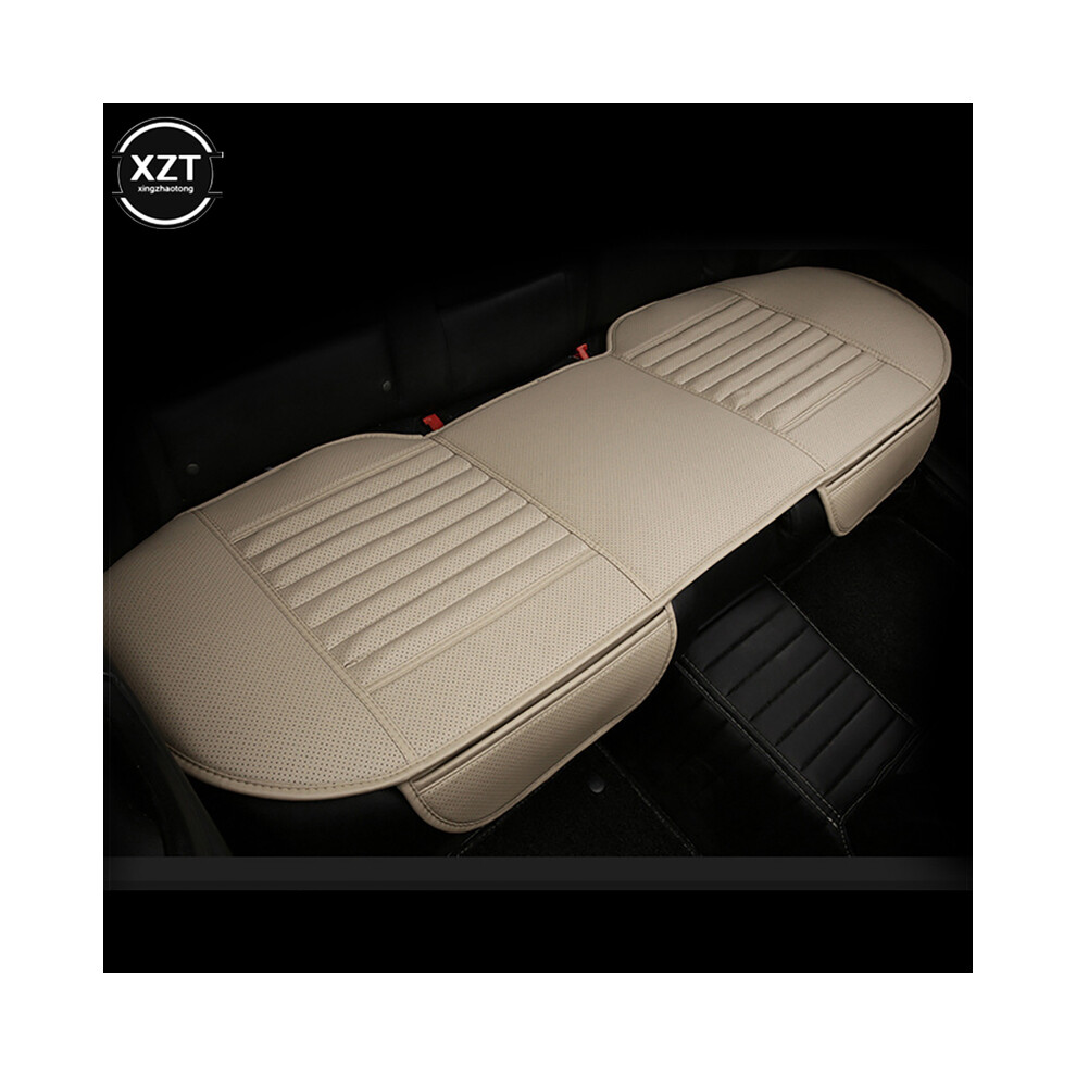 Housse de siège de voiture universelle (beige), tapis respirant en cuir PU pour coussins de siège avant