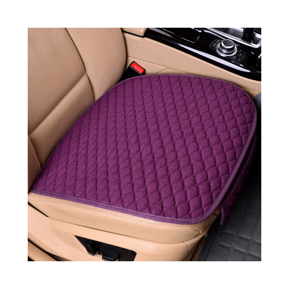 Housse de siège avant violette en lin, coussin de protection respirant pour siège avant et arrière,