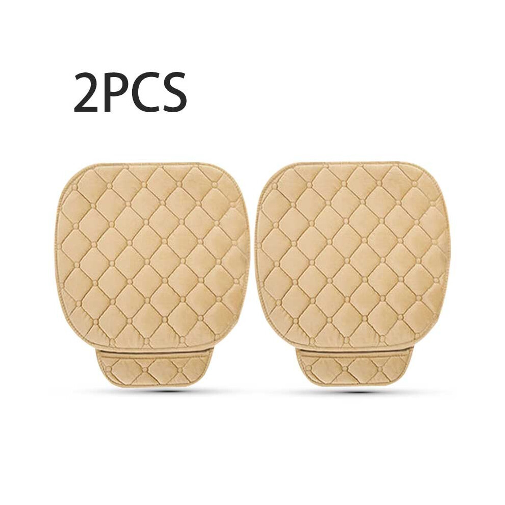 (2 pièces avant beige) Housse de siège de voiture chaude d'hiver, coussin universel pour sièges de voiture