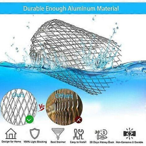 4 gutter filters in flexible aluminum,  8 cm, grid, wire mesh, windshield filter, strainer, leaf guard, gutter cover 1
