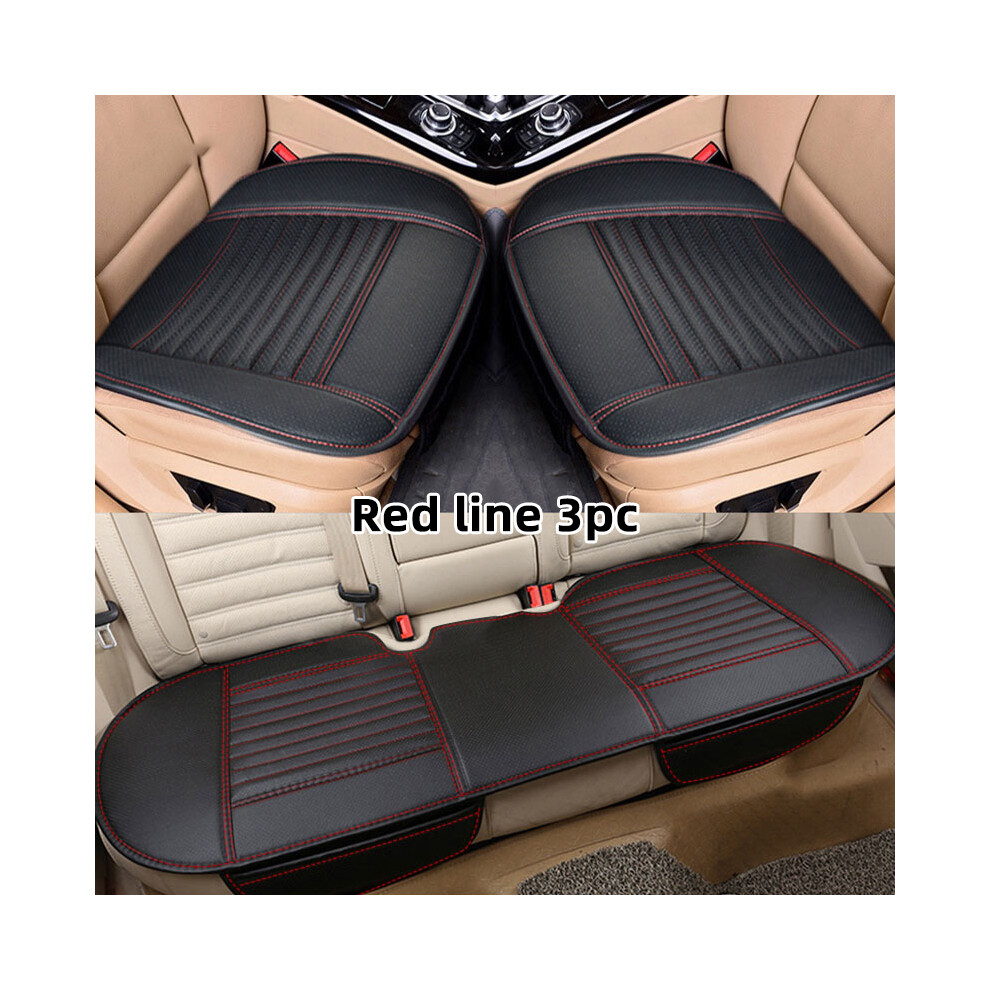 (rouge 3 pièces) Housse de siège de voiture Housse de siège quatre saisons Coussin de siège de voiture