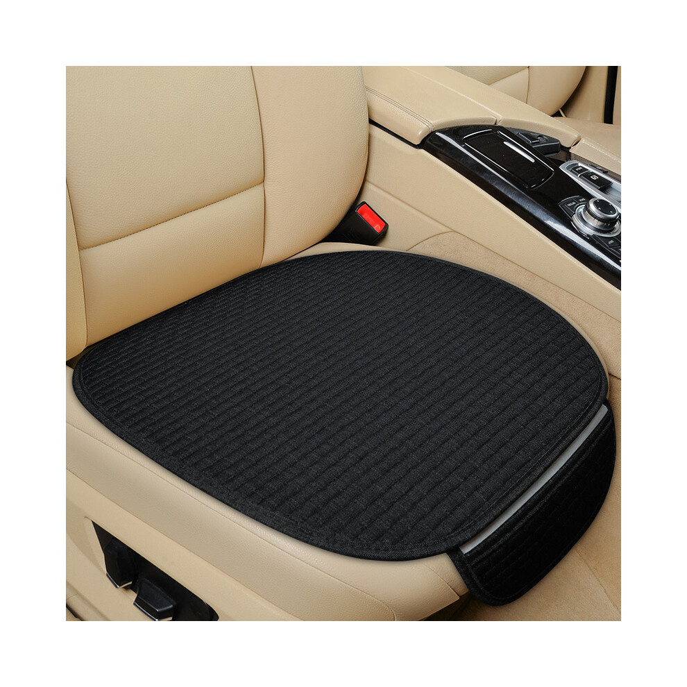 (noir avant 1) Housse de siège de voiture avant arrière ensemble complet lin lin coussin de siège d'été