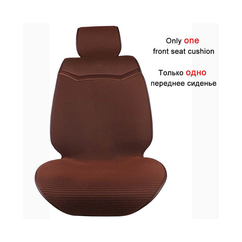 (1 avant marron) Housse de siège de voiture en maille d'air 3D pour voitures Manteau respirant Coussin