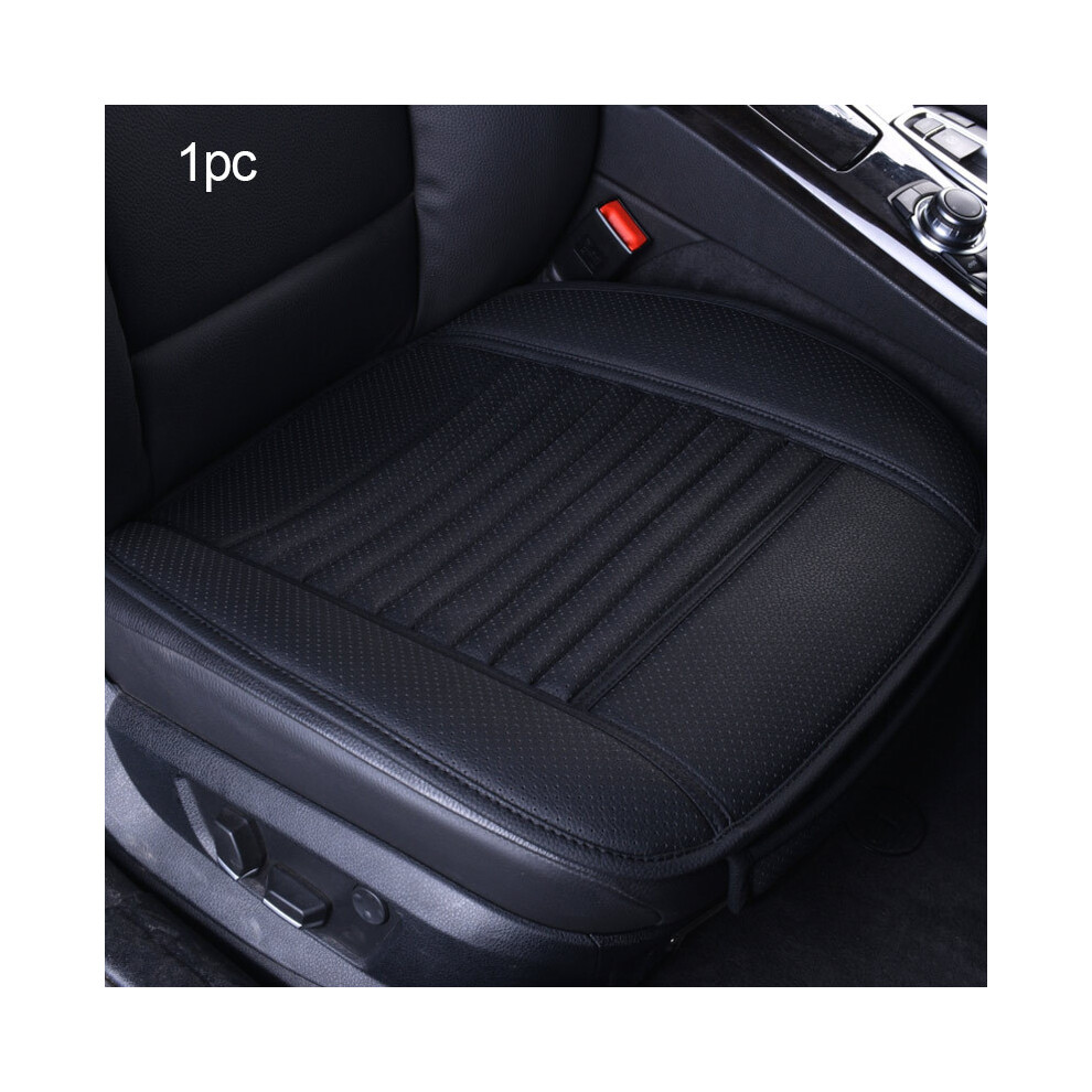 (Ligne noire avant 1 pièce) Housse de siège de voiture quatre saisons en cuir PU Coussin de siège de