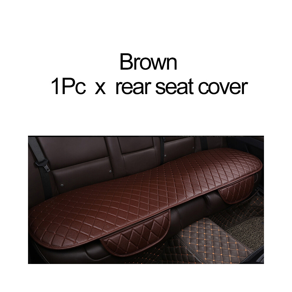 Housse de siège de voiture universelle en cuir PU (1 pièce arrière marron) - Ensemble complet de coussins