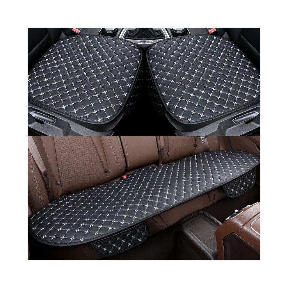 (Blanc 1 ensemble) Housses de siège de voiture universelles en cuir PU, protection de siège de voiture