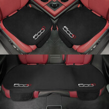 3-teiliges Sitzkissen-Set Schwarz – atmungsaktiv, rutschfeste Unterlage, passend für Fiat 500/500C/500X/500L/Abarth
