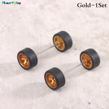 (C)1Set 1:64 auton pyörät Hotwheels-kumirenkaaseen pyörän akselilla Malli-auto Modifioitu osa Tee-se-itse