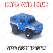 (Auto da corsa blu) Set di piste da corsa ferroviarie fai da te, educative, flessibili e pieghevoli,