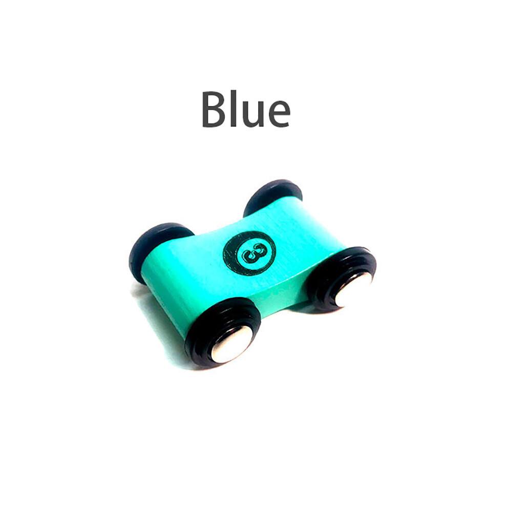 (Bleu) Bébé en bois toboggan voiture modèle jouets chariot piste toboggan voitures jeux inertie tirer
