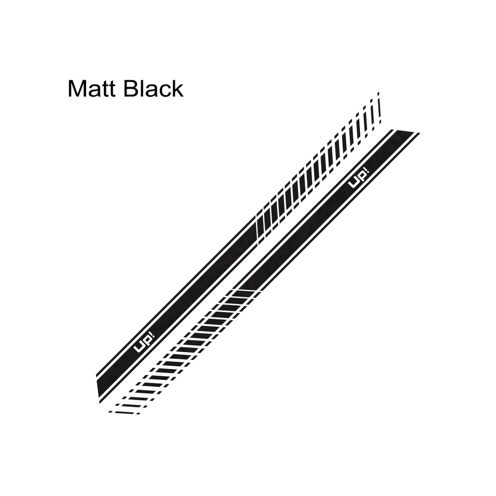 (Noir mat) 2 pièces autocollants latéraux de portière de voiture pour Volkswagen VW UP Sport Automobiles