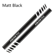 (Mattmusta) 2kpl auton kyljessä raitatarrat FIAT 500 Abarth tarvikkeet Tuning Auto Vinyl Film Racing
