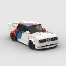 (BMW M3)MOC Technischer M3 E30 Rennsportwagen Fahrzeuggeschwindigkeit Champion Racer Bausteine Ziegel