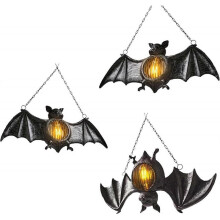 Horror Bat Simulation LED Lantern, Halloween Decoration, Retro Vintage Style Bat Pendant