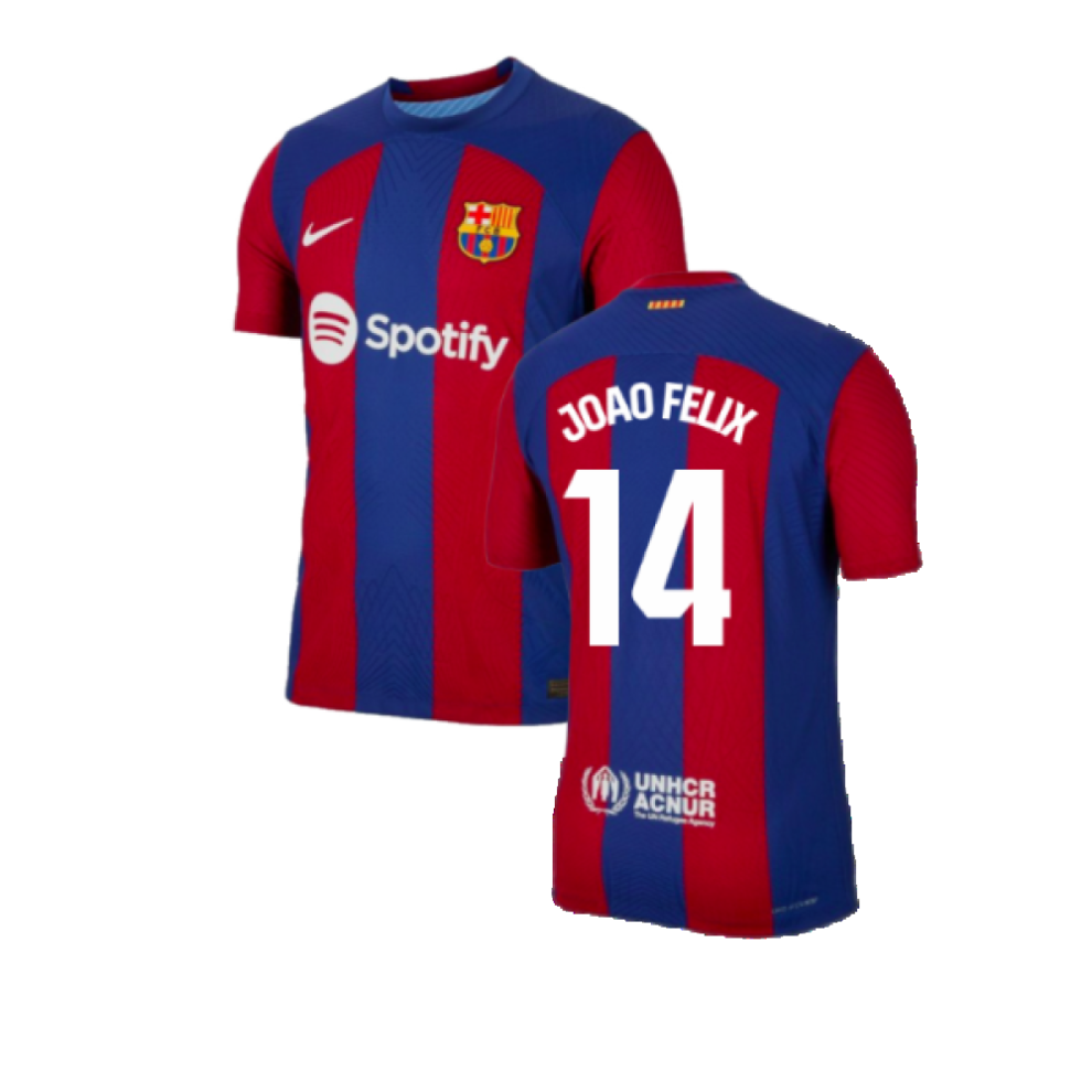 (XXL) 2023-2024 Barcelona Authentic Home Shirt (Joao Felix 14)