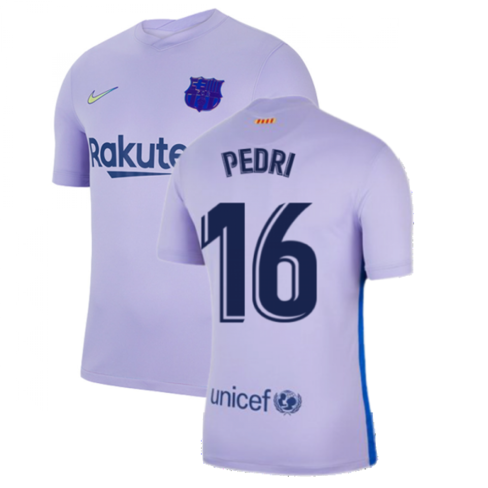 (SB) 2021-2022 Barcelona Away Shirt (Kids) (PEDRI 16)