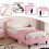 3ft Single Upholstered Bed Frame Pink+Beige (No Mattress) 8