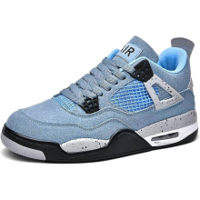 (A4blue 10 UK) Chaussures de skate classiques rétro Air 4 de Bebetter pour hommes - Baskets de fitness noires pour le basket-ball